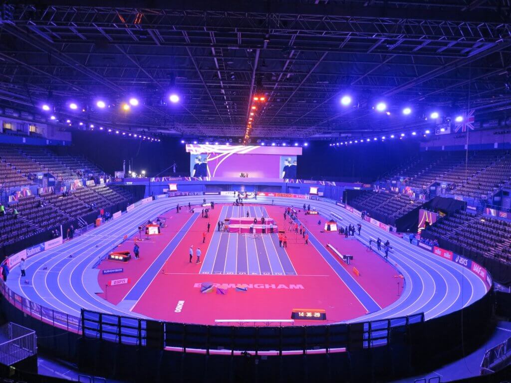 200 metre indoor athletics track Neon Arena Services